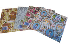 Lot 4 Vtg MCM wedding Shower Gift Wrap Wrapping Paper Craft Junk Journal 70's picture