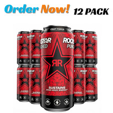 : Rockstar Punched Fruit Punch Energy Drink 16 oz Can 12 Pack picture