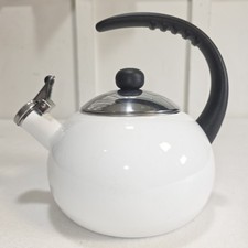 Farberware Luna New White Tea Kettle 2.5 Quart Porcelain Enamel Finish picture