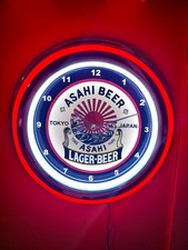 Asahi Lager Beer Tokyo Japan Restaurant Bar RED Neon Style Retro LED Clock Sign picture