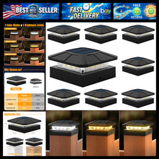 4x4 Solar Fence Post Cap Lights Outdoor Waterproof, 8 Pack, Black picture
