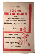 1964 Grand Rapids Christian High School Band Orchestra  Michigan Program picture