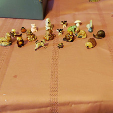 Vintage Wade Whimisies Mixed Miniature Ceramic Glazed set of 19 figurines.   picture