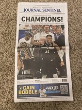Giannis Antetokounmpo Journal Sentinel 7 - 2021 Newspaper Milwaukee Bucks Champs picture