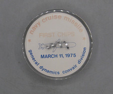 Vtg 1975 General Dynamics US Navy Cruise Missile Acrylic Display Paperweight picture