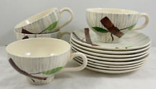 Bamboo Cup & Saucer Set of 4 MCM Brushed Stetson? picture