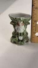 Antique Victorian Style Miniature Figural Porcelain Bud Vase or toothpick holder picture