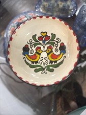Vintage Moissiadis Greek Hand-Made Enamel Trinket Dish Folk Art 3” picture