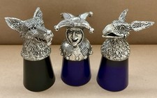 3 Fellowship Foundry Pewter Shot Glass Lot ~ A/P Kevin O’Hare Dragon Wolf Jester picture