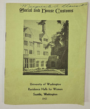 1942 University of Washington Social and House Customs Women's Residence Booklet picture