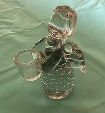 Clear Crystal Controlled Bubble Angel Candleholder 5 1/4” picture