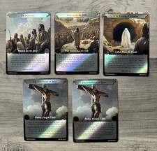 2026 Sacred Legacy NTCS 5 Holo Foil Rare Card Lot Crucifixion x2 Jesus Bible Set picture