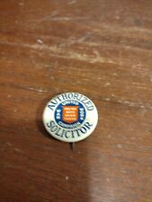 Antique Authorized Solicitor War Work Campaign Pinback Button For The Boys Over picture