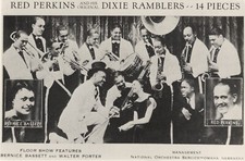 c. 1920's Red Perkins and His Original Dixie Ramblers Jazz Photo (printed later) picture