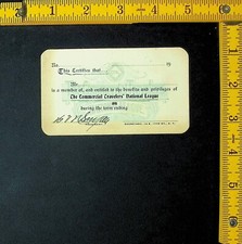 1900-1901 Commercial Travelers National League Membership Card picture