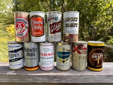 10 Vintage SS Pull Tab Beer Cans Schlitz Lucky Ballantine Wiedemann Fabacher picture