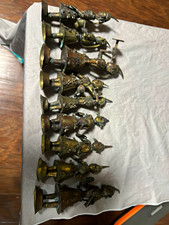 Vintage Dhokra Brass Tribal Musician Band - Set of 9 - Indian Folk Art Bastar picture