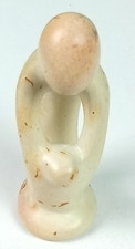 Soapstone Parent & Child Sculpture Figure Kenya 4'' Tall picture