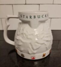 VTG STARBUCKS World Globe Ceramic Travel Mug w LID Coffee Cup 16oz Large Handle picture