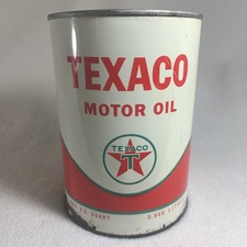 Vintage 1966 Texaco 10W Motor Oil Full One Quart Metal Can picture