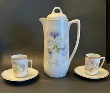Vintage Jon Roth Bavaria Nuremberg Teapot Set  Hand Painted Flowers Lustreware picture