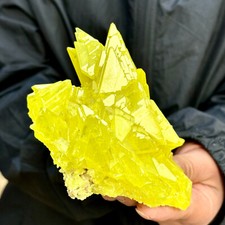 382G Rare Natural yellow sulfur crystal quartz crystal mineral specimen picture