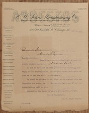 1892 Letterhead Chicago Illinois HW Johns Manufacturing Western Branch picture
