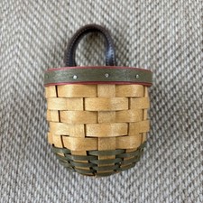 2002 Longaberger Little Elf  Woven Basket With Green & Red Accents picture