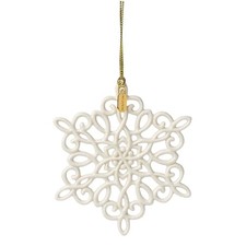 Lenox 2025 Snow Fantasies Snowflake Porcelain Ornament Cream 4 in, Ivory picture