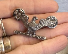 Original USMC 925 Silver Colonel Eagle HH Insignia  Vietnam War Era Ser. 135 picture