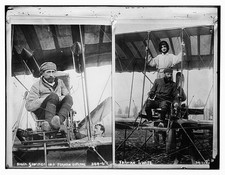 Photo:Roger Sommer Farman Biplane 1900s Pilot and Wife Aviation Photograph picture