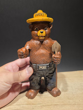 Antique Vintage Style Cast Smokey The Bear Coin Bank picture