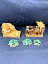 Fontanini Roman Nativity Village Ruined Wall Animal Pen Foliage 5 Piece Set picture