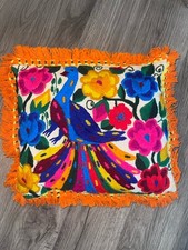 Vintage Mexican indigenous Colorful Embroidered Decorative Throw Pillow picture