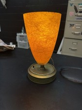 Vintage Mid Century Modern Brass And Fiberglass Cone Table Lamp picture