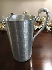 Vintage Hammered Aluminum Water Pitcher EVERLAST Hand Forged w/Ice Catcher picture
