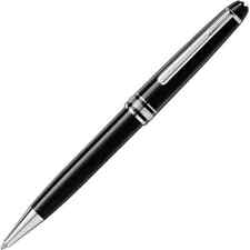 NEW Montblanc Pen Platinum  Meisterstuck  Ballpoint in Leather case Midsize Sale picture