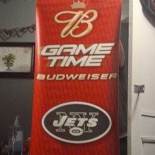 :Vintage 6ft Budweiser Game Time New York Jets Vinyl Bar Banne picture