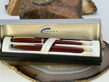 CROSS Solo Classic 801-1 Burgundy Gold Trim Set Pen & Pencil In box--1877.26 picture