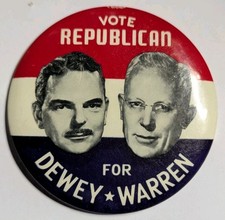 1948 VOTE REPUBLICAN FOR DEWEY WARREN 3 1/2