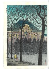 Guaranteed Authenticity Shiron Kasamatsu (1898-1991) Woodblock Print Tokyo picture