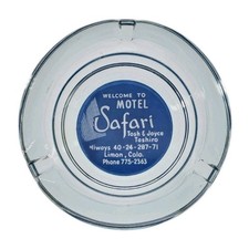 Vintage Glass Ashtray / Motel Safari / Tosh & Joyce Tashiro / Limon Colorado CO picture