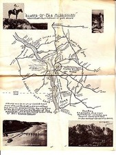 Bluffs of the Mississippi Wisconsin Vintage Tourist Map Boerners Drug Store picture