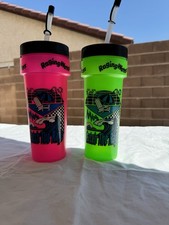 Two Raging Waters Southern California Water Park Water Bottles Pink & Green picture