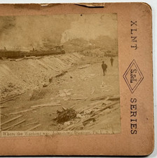 Where the Washout Was, Johnstown Disaster, Pennsylvania – Historic Stereoview picture