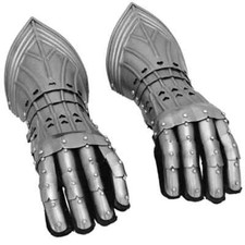 18GA Knight Finger Gauntlets Armor Gloves Steel Medieval Late Gothic Costume new picture