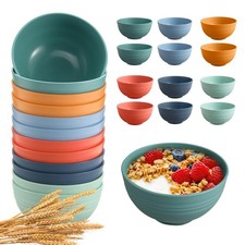 12 Pcs Unbreakable Cereal Bowls Set, 26 Oz Wheat Straw Bowls Set, Microwave &... picture