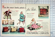 1947 Stromberg-Carlson Radio TV Ad Mid-Century Modern Family Vintage Ephemera picture