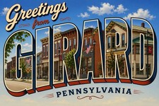 Greetings From Girard PENNSYLVANIA Modern Large Letter Postcard C59 picture