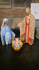 Vintage 3-Piece Nativity Set Mary Joseph Baby Jesus Christmas picture